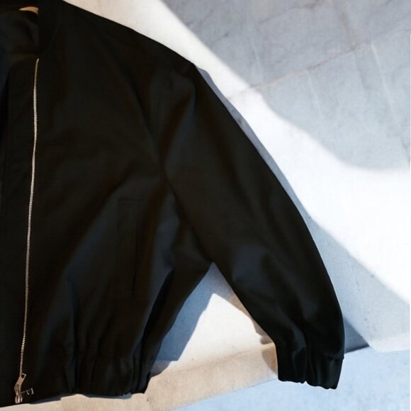 Zara Oversized Wool Bomber Black Jacket - Picture 4 of 7
